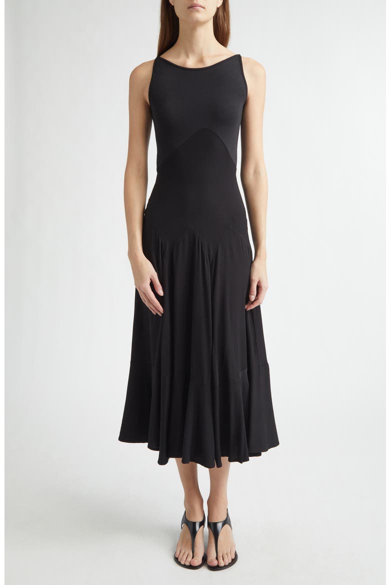 Dammit Janet Bias Cut Jersey Dress, Main, color, BLACK