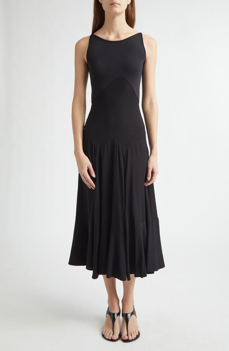EMILY DAWN LONG Dammit Janet Bias Cut Jersey Dress, Main, color, Black