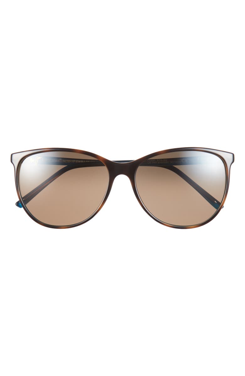 Maui Jim Ocean 57mm PolarizedPlus2<sup>®</sup> Cat Eye Sunglasses, Main, color, Brown