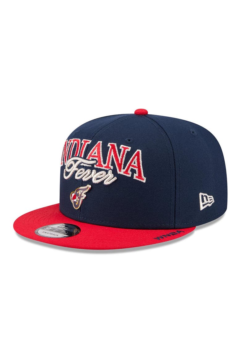 Unisex New Era Navy/Red Indiana Fever WNBA Tip-Off 2026 Metal Badge A-Frame 9FIFTY Snapback Hat, Alternate, color, Navy