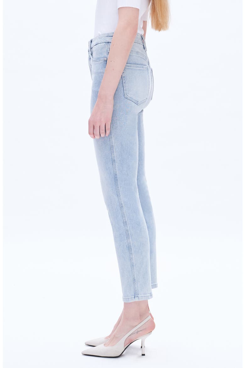High Waist Slim Straight Leg Jeans, Alternate, color, LIGHT BLUE