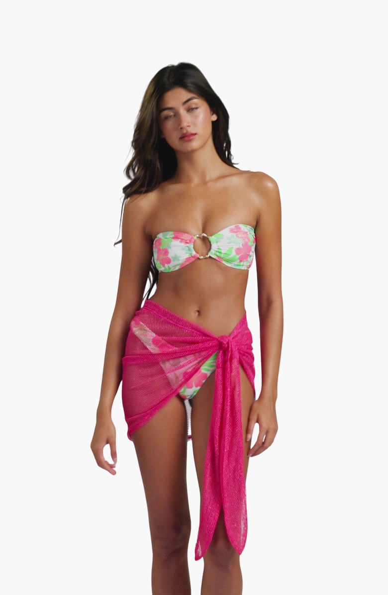 Beach Bunny Swimwear Dudley Short Pareo, Alternate, color, Fuchsia