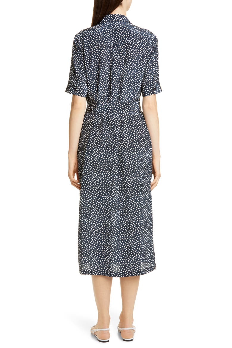 Doha Short Sleeve Silk Shirtdress, Alternate, color, DUNGAREE BLUE MULTI
