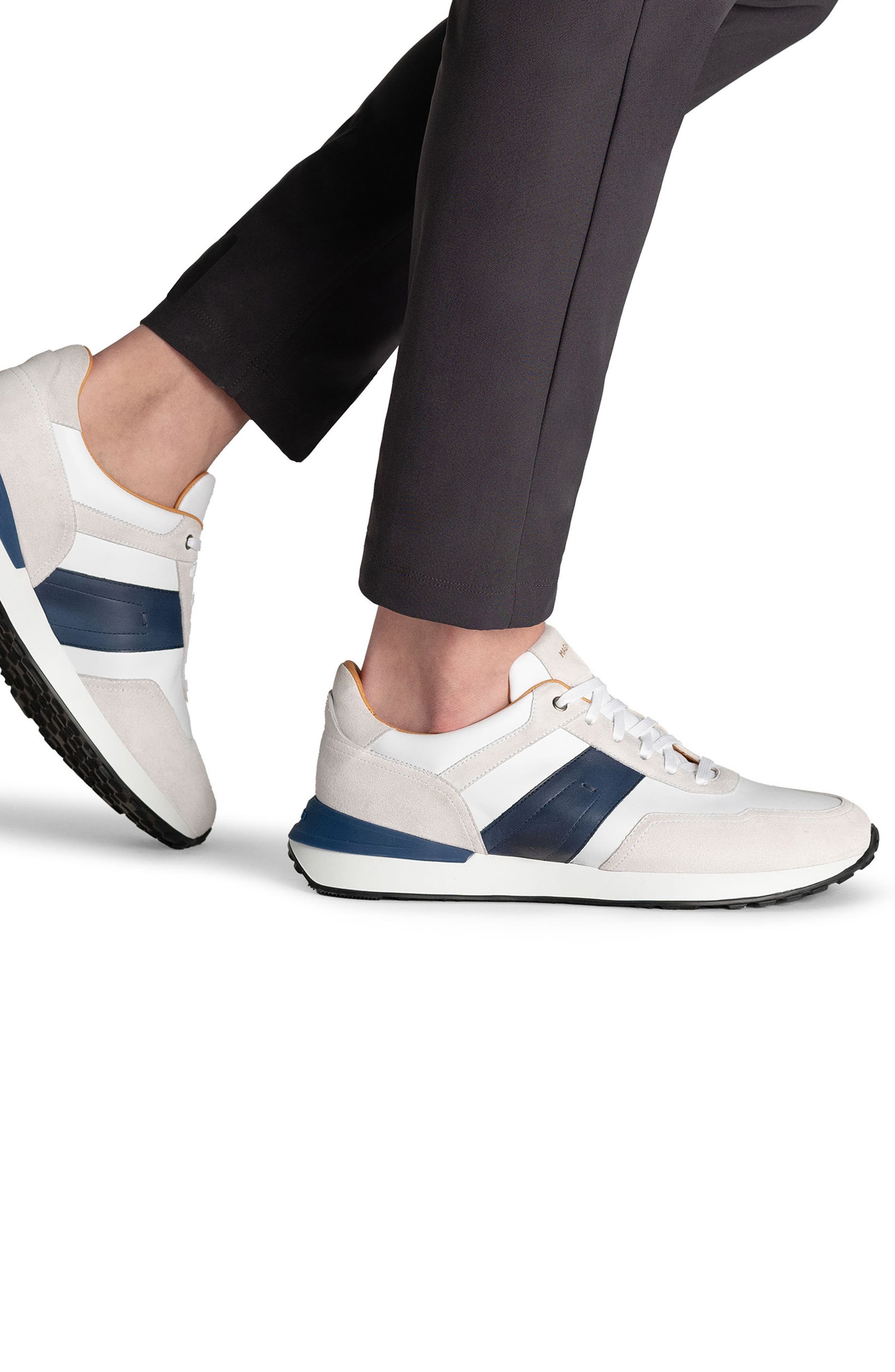 Magnanni Sentro Sneaker, Alternate, color, White And Navy