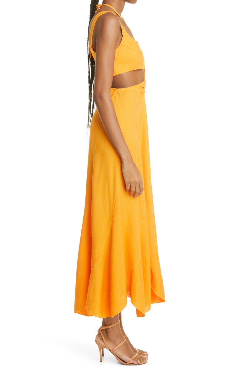 Cult Gaia Eileen Cutout Sleeveless Linen Blend Maxi Dress, Alternate, color,