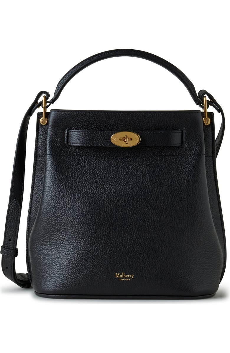 Mulberry Islington Leather Bucket Bag, Main, color, Black