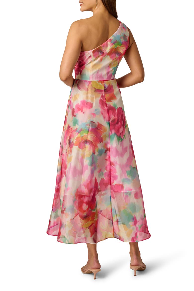 Floral Print One-Shoulder High/Low Cocktail Dress, Alternate, color, IVORY MULTI