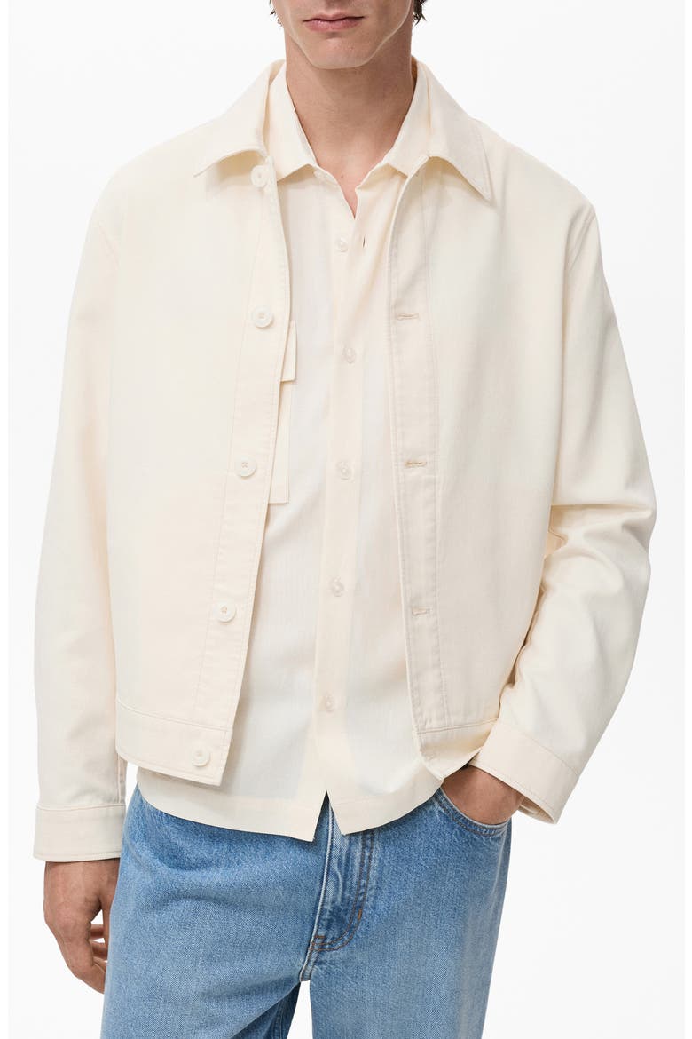 Straight Cotton Blend Jacket, Main, color, ECRU