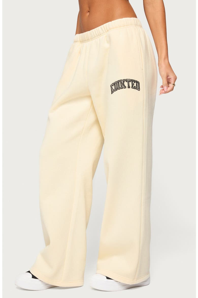 Crush Wide Leg Sweatpants, Alternate, color, BUTTER
