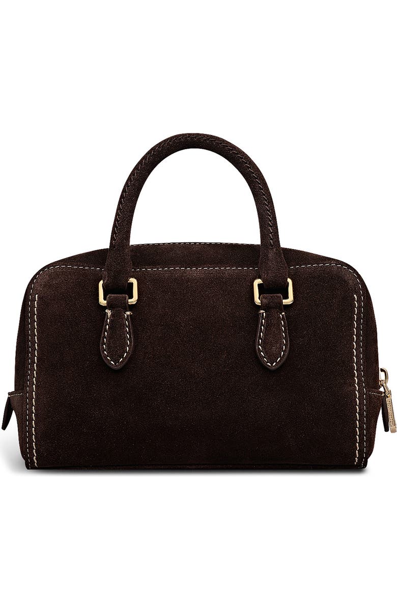 Radley Portland Way Mini Suede Bowling Bag, Alternate, color, Dark Oak