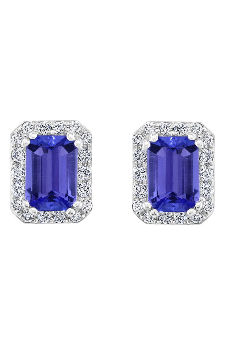 EFFY 14K White Gold, Diamond & Tanzanite Stud Earrings, Main, color, 