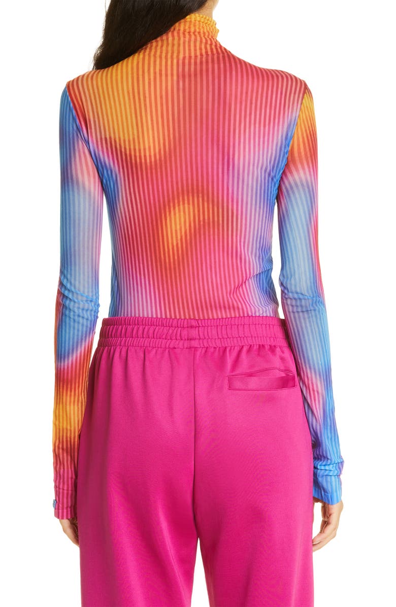 Acne Studios Gender Inclusive Body Heat Print Second Skin Funnel Neck Top, Alternate, color, 