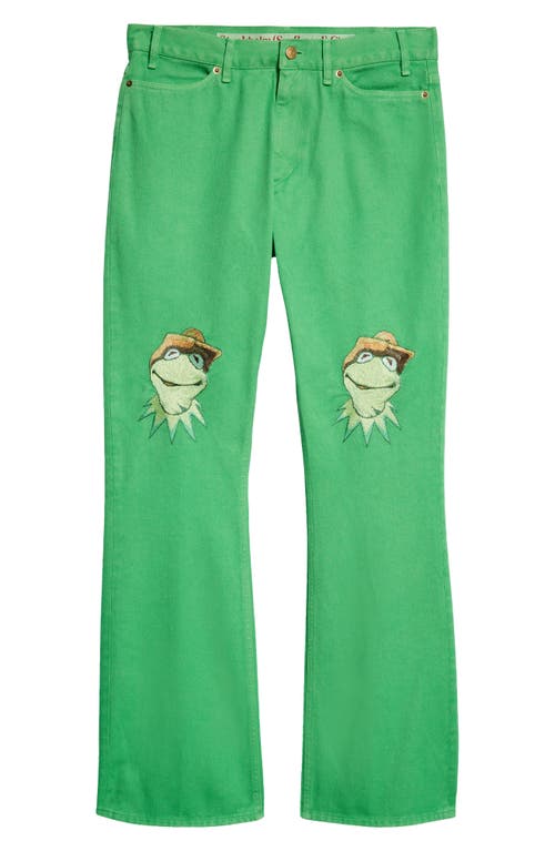 Stockholm Surfboard Club X Disney Kermit Embroidered Straight Leg Jeans In Kermit
