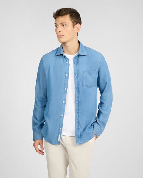 Denim Chambray Long Sleeve Shirt