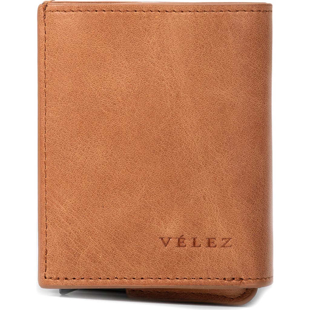 Velez Garry Tech Leather Card Holder In Brown