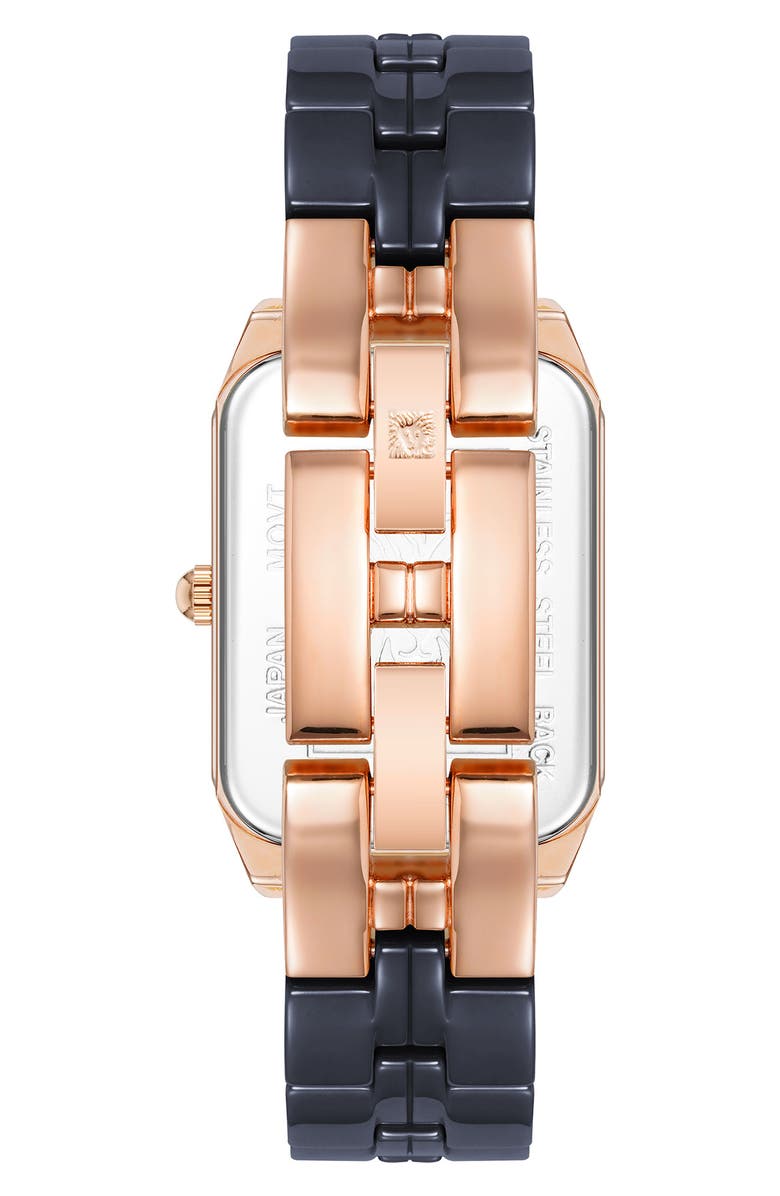 AK ANNE KLEIN Navy Mother of Pearl & Diamond Dial Bracelet Watch, 24mm, Alternate, color, Navy