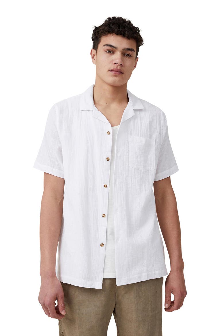 Men's Riviera Short Sleeve Shirt, Main, color, White