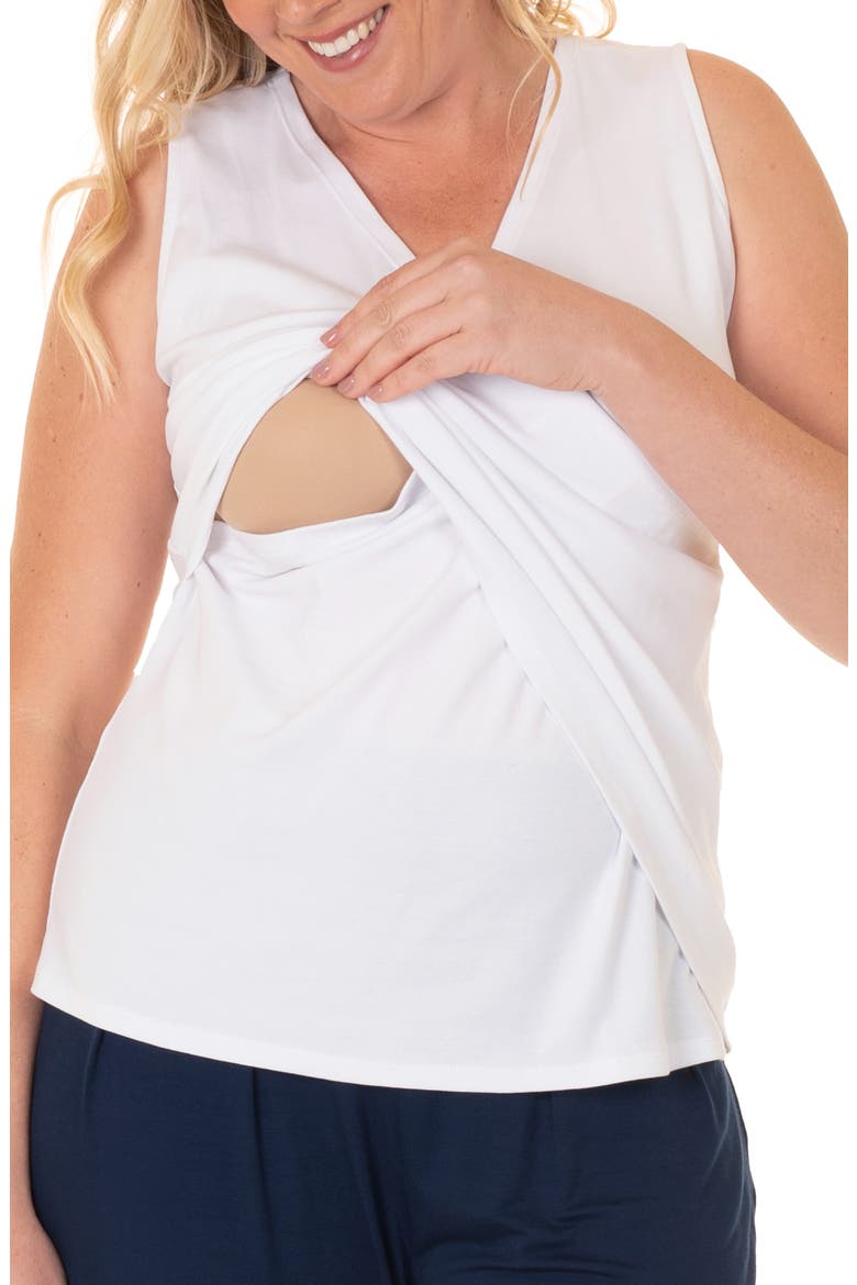 Cardigan, Top & Leggings Maternity/Nursing Set, Alternate, color, NAVY/ WHITE/ BLACK