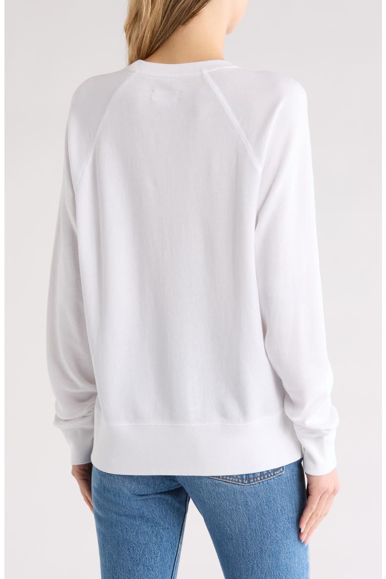 Skull Cotton & Modal Sweatshirt, Alternate, color, BLANC