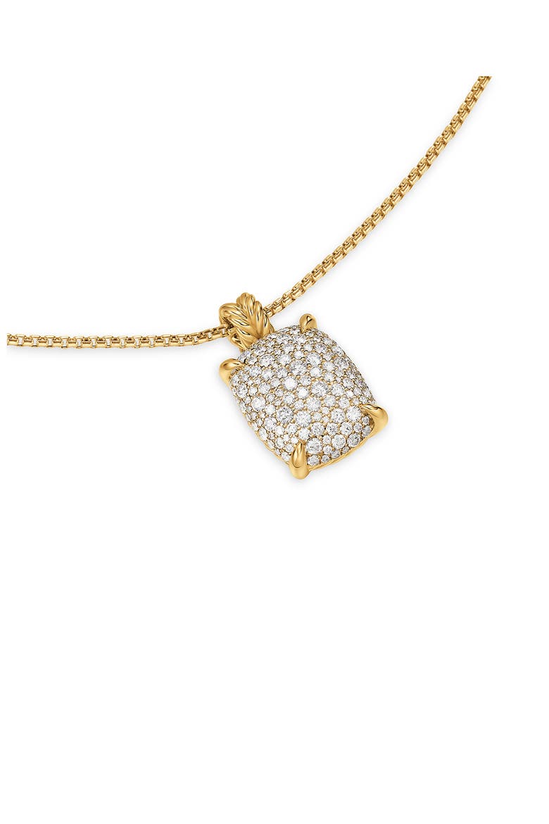 Chatelaine Elongated Pendant Necklace in 18K Gold with Diamonds, Alternate, color, GOLD