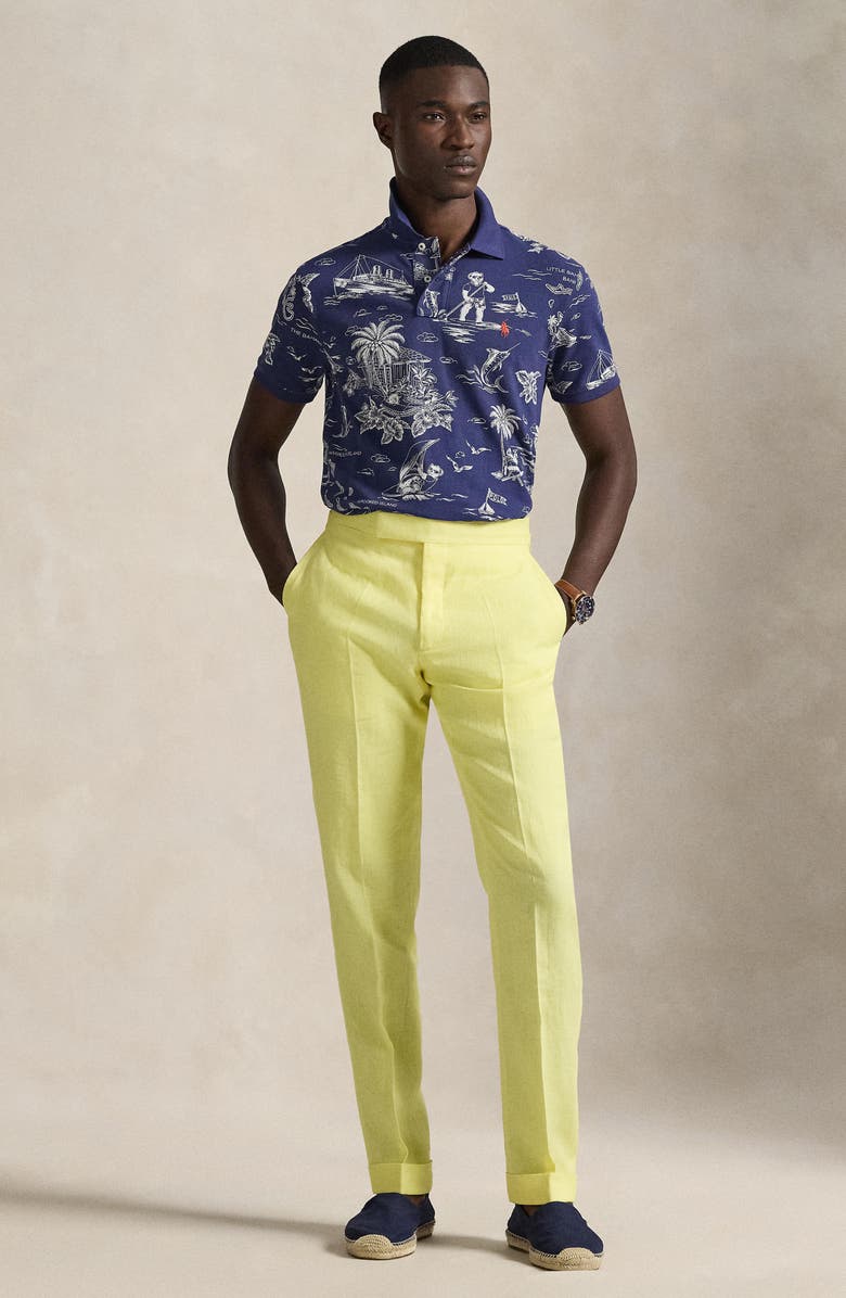 Polo Ralph Lauren Classic Fit Polo Bear Print Cotton Piqué Polo, Alternate, color, Harbor Island Bear-Boathouse