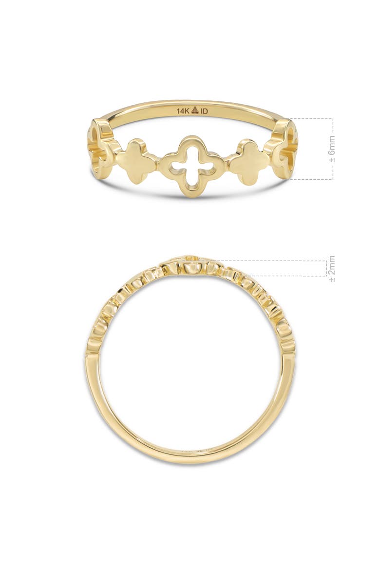 Clover Ring in 14K Gold, 6mm, Alternate, color, Yellow Gold