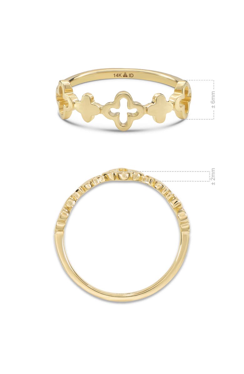 DEVATA Clover Ring in 14K Gold, 6mm, Alternate, color, Yellow Gold