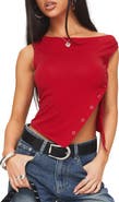 Princess Polly Karre One-Shoulder Side Snap Top