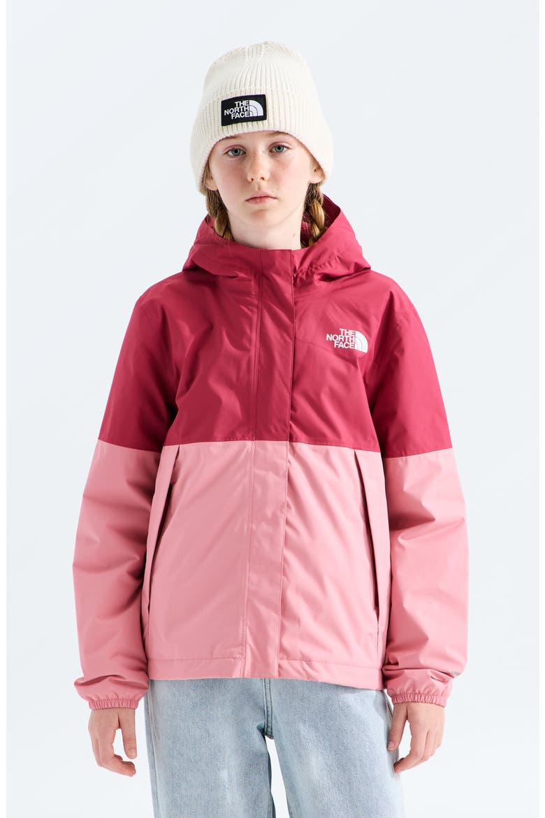 Kids' Antora Hooded Waterproof Rain Jacket, Main, color, FERMENTED CLAY/ PRIMROSE