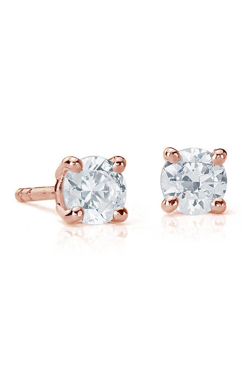 SUZY LEVIAN 14K Rose Gold Diamond Stud Earrings - 0.20ctw, Main, color, 