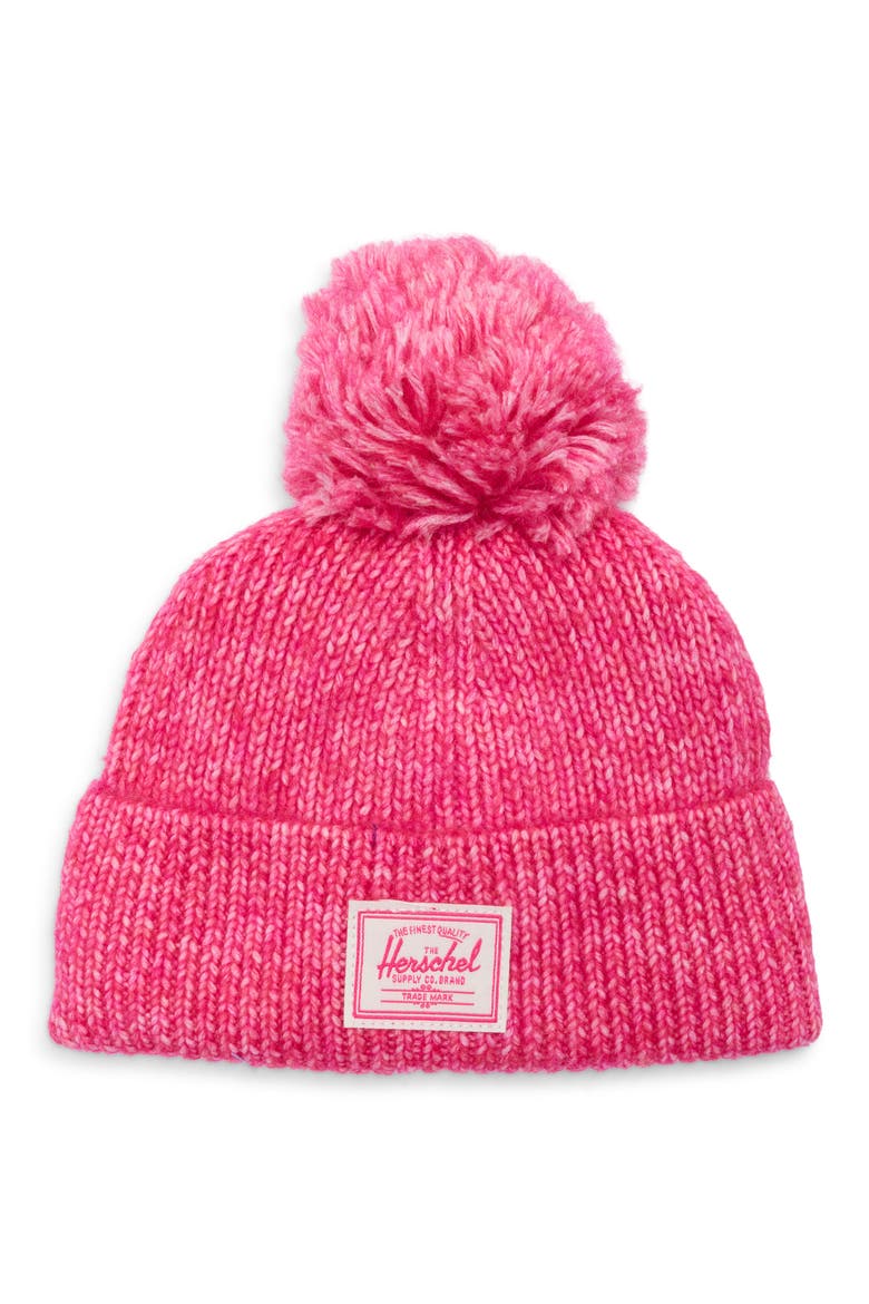 Super Soft Pompom Beanie, Main, color, FUCHSIA PURPLE