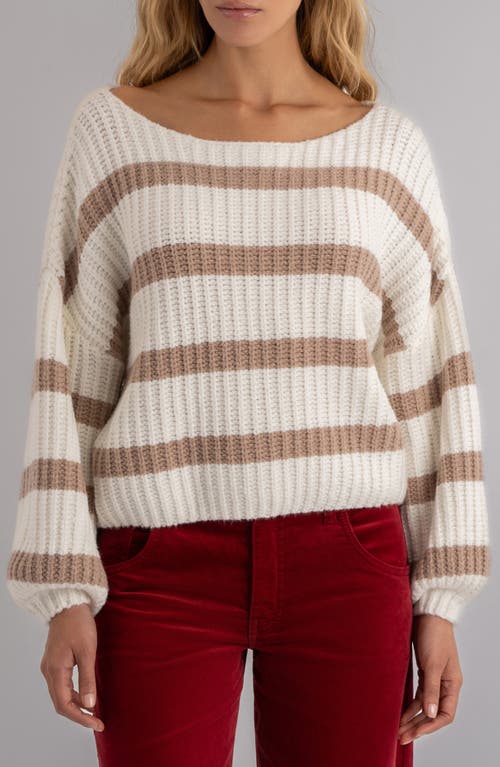 Kut From The Kloth Iona Stripe Crewneck Sweater In Brown