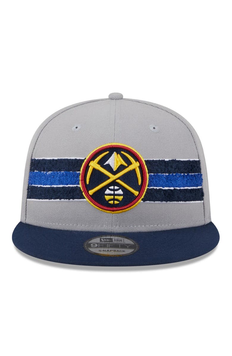 New Era Men's New Era Gray Denver Nuggets Chenille Band 9FIFTY Snapback Hat, Alternate, color, 