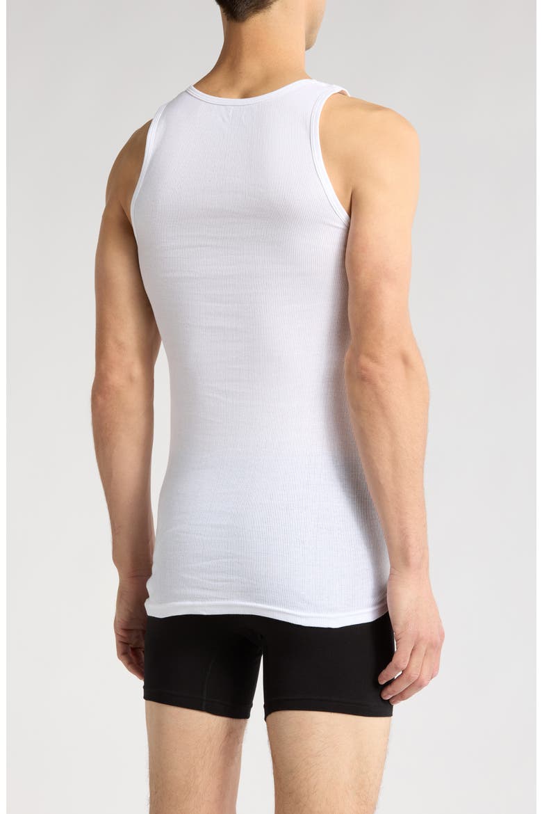 Cotton 3-Pack Ribbed Tank Tops, Alternate, color, WHITE