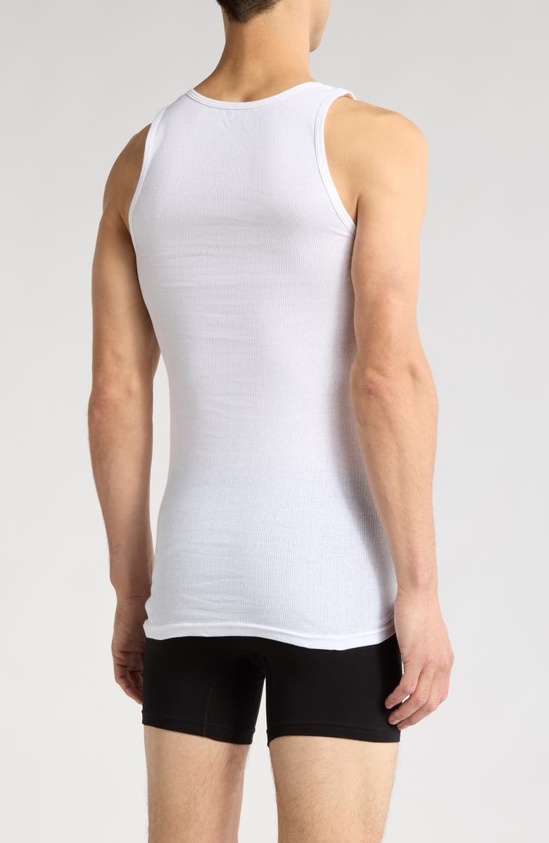 NORDSTROM RACK Cotton 3-Pack Ribbed Tank Tops, Alternate, color, White