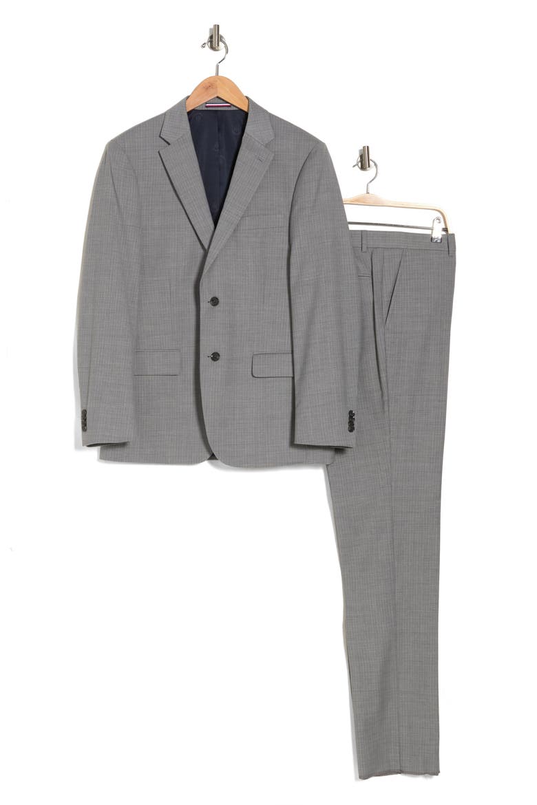 Classic Fit Light Grey Grid Print Wool Blend Suit, Alternate, color, LIGHT GREY
