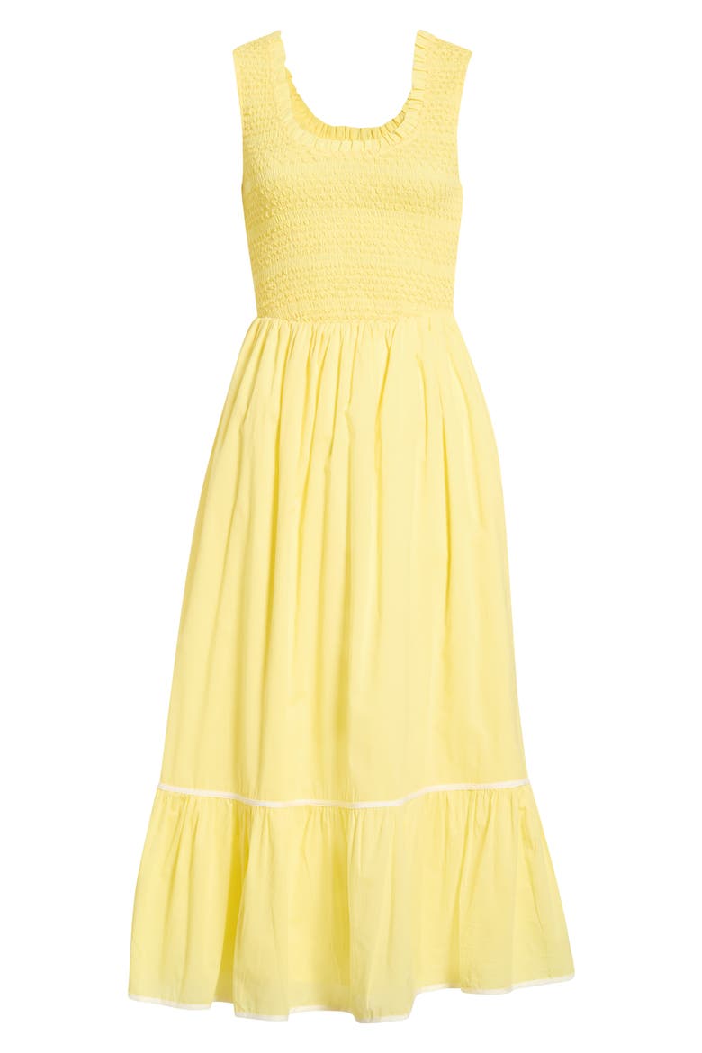 Jessy Smocked Midi Dress, Alternate, color, YELLOW