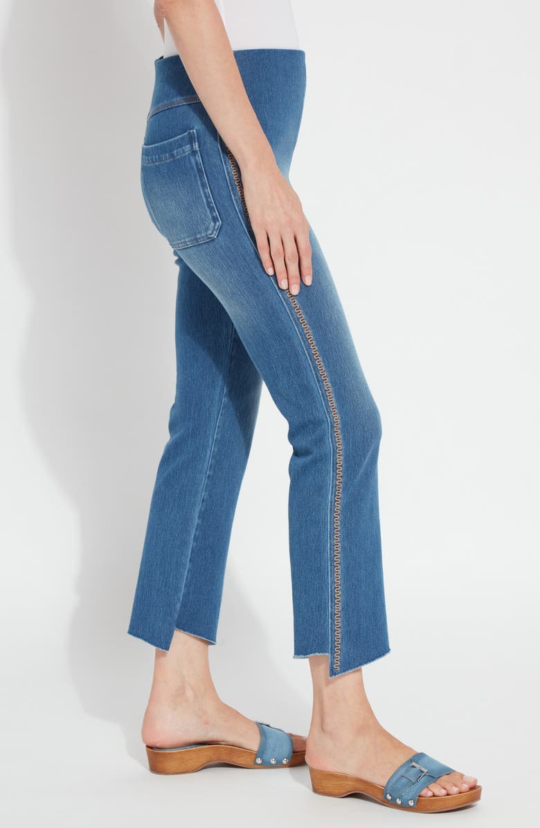 Lysse Kenny Step Hem Ankle Baby Bootcut Jeans, Alternate, color, Midwash