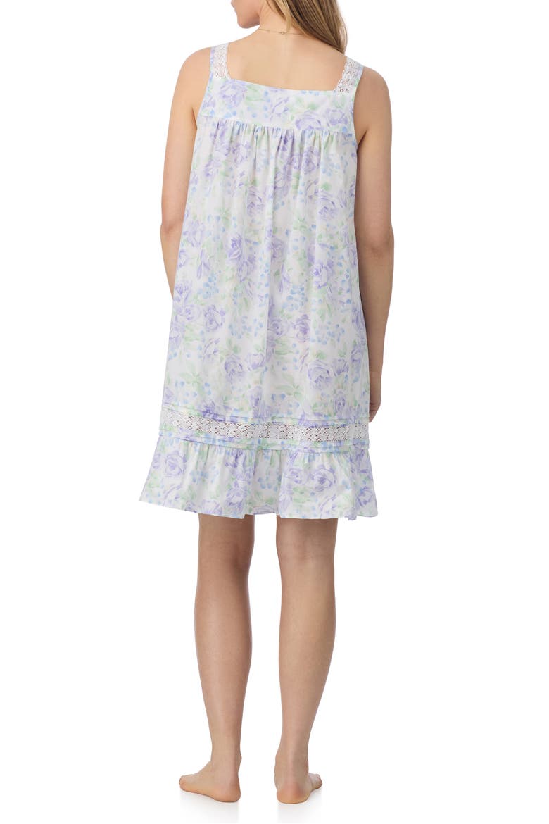Short Cotton Chemise, Alternate, color, WHITE LILAC