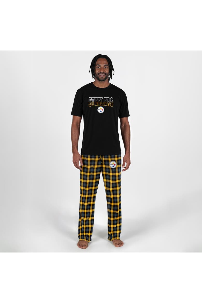 Men's Concepts Sport Black Pittsburgh Steelers Highland Sleep Set, Main, color, Black