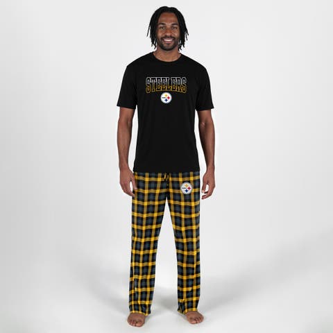 Men's Concepts Sport Black Pittsburgh Steelers Highland Sleep Set