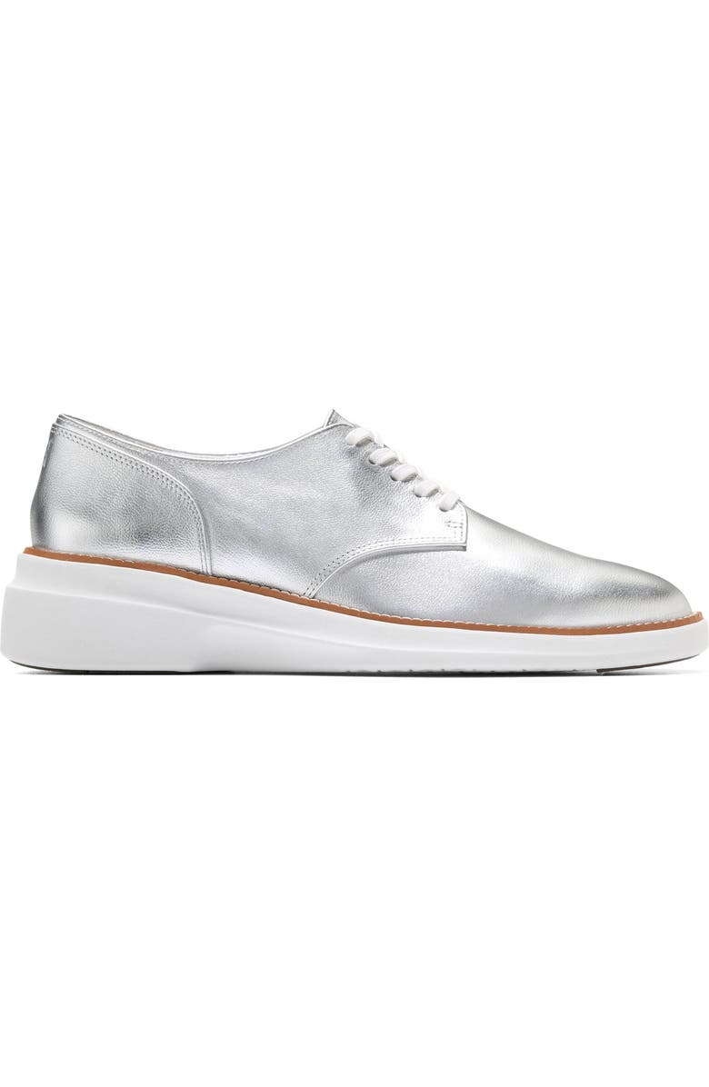 Cole Haan <p>Grand Shadowlite Leather Oxford (Women)</p>, Alternate, color, Silver Metallic Leather