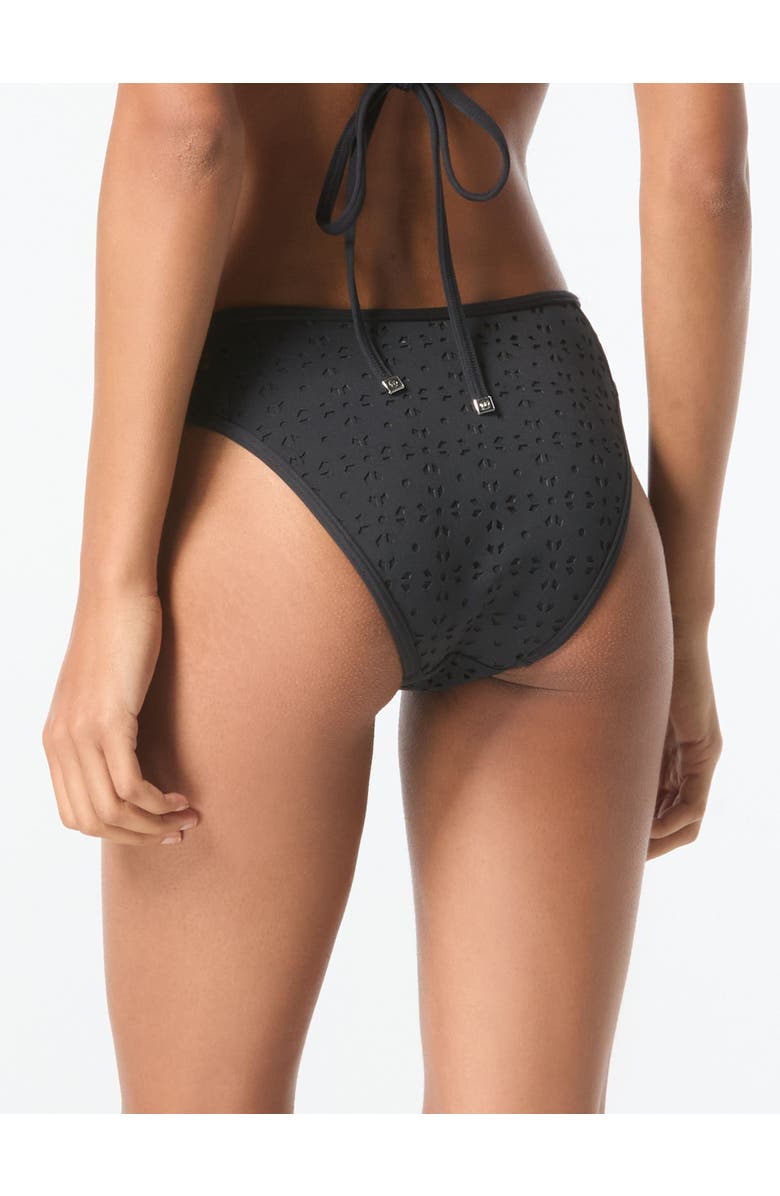 MICHAEL Michael Kors High Leg Bikini Bottom, Alternate, color, 001-Black