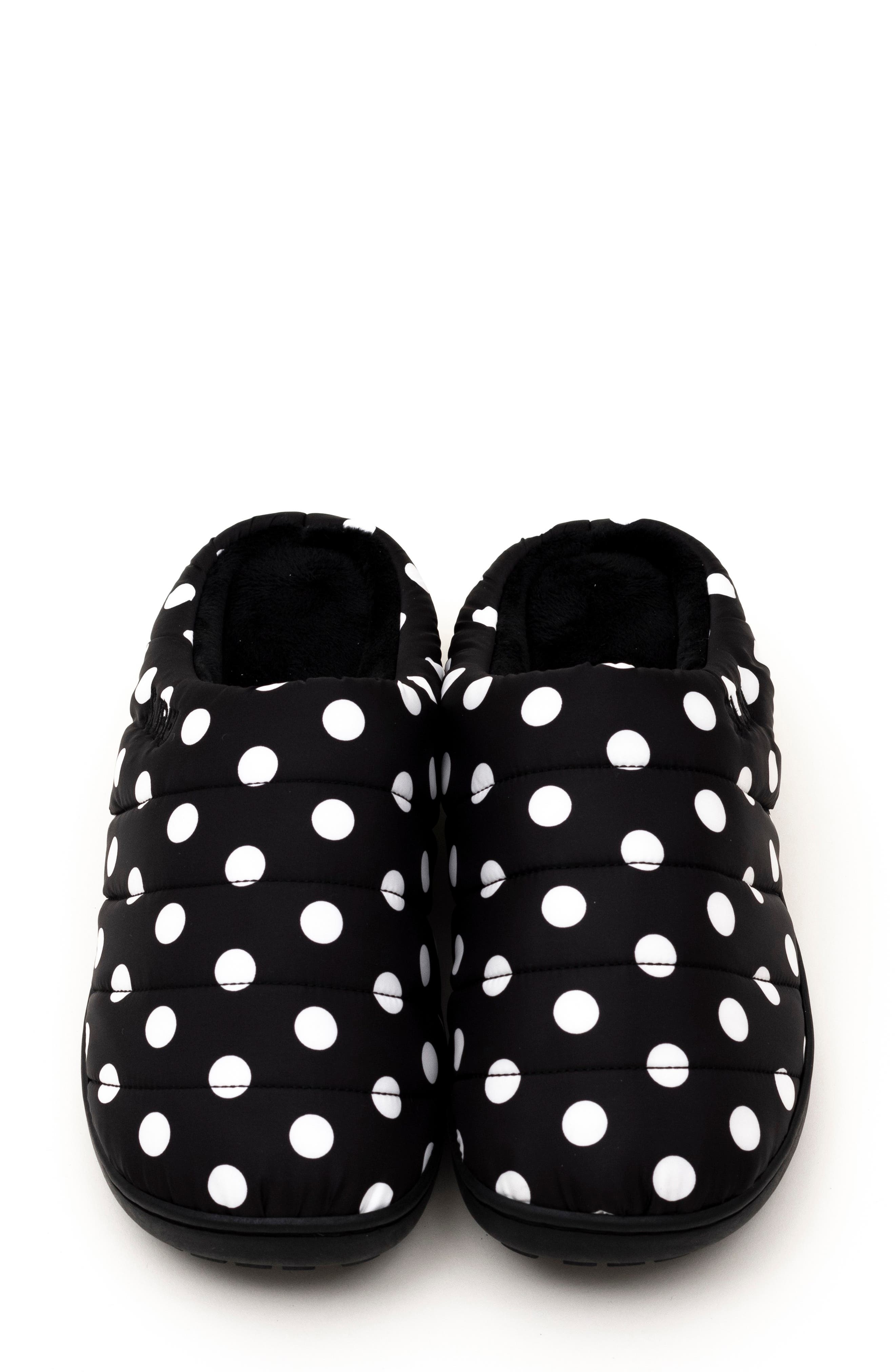 SUBU Gender Inclusive Indoor/Outdoor Puffer Slipper, Alternate, color, Polka Dot