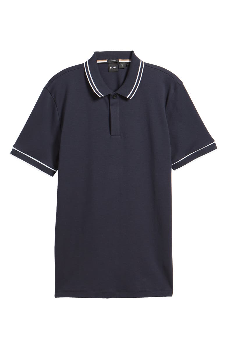 BOSS Parlay Tipped Cotton Polo, Alternate, color, Dark Blue