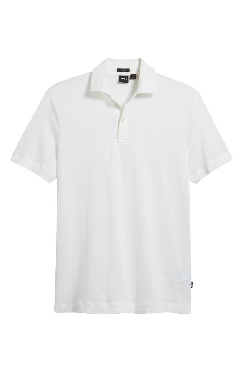 BOSS Press Heathered Linen Piqué Polo, Alternate, color, 