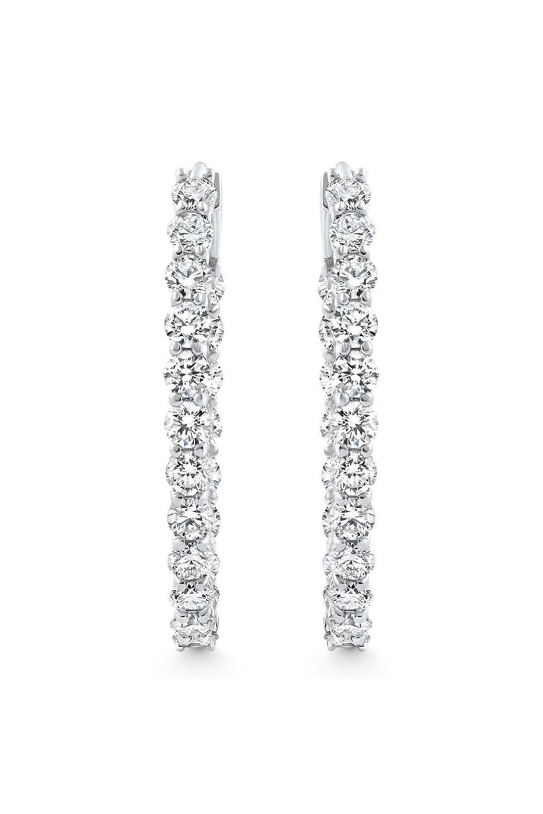 4Ct Diamond Hoops 14k Gold Women's Lab Grown Earrings 30mm Tall, Alternate, color, 14k White Gold