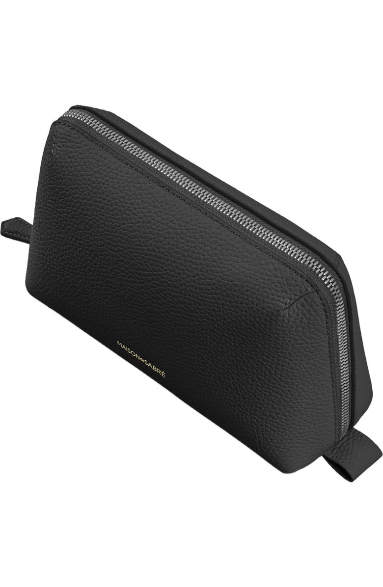 MAISON de SABRÉ Leather Tech Pouch, Alternate, color, Black Caviar