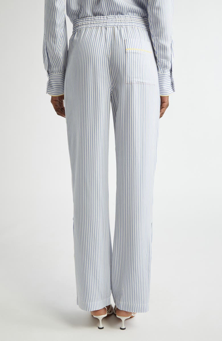 Victoria Beckham Pleat Detail Stripe Pajama Trousers, Alternate, color,