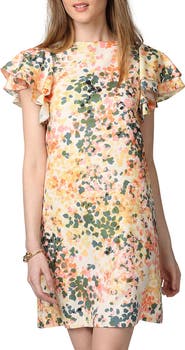 Donna Morgan Flutter Sleeve Shift Dress